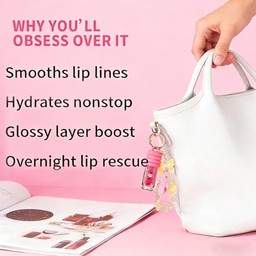 3-Piece Glitter Lip Gloss Set with Keychain