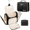 Travel Toiletry Bag for Women, Hanging Toiletry Bag, Bathroom Bag Portable Shower Caddy for College Dorm Travel Shower Bag for Women Water-Resistant Cosmetic Makeup Bag (Black)
