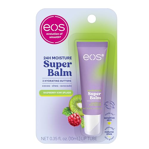 eos 24H Moisture Super Balm- Raspberry Kiwi Splash, Lip Mask, Day or Night Lip Treatment, Made for Sensitive Skin, 0.35 fl oz