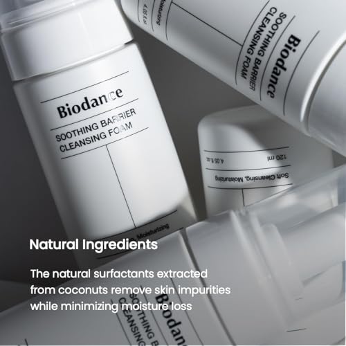 BIODANCE Soothing Barrier Cleansing Foam, Micro Bubble Foam, Gentle & Mild Facial Cleanser, Korean Skin Care | 4.06 fl.oz, 120ml