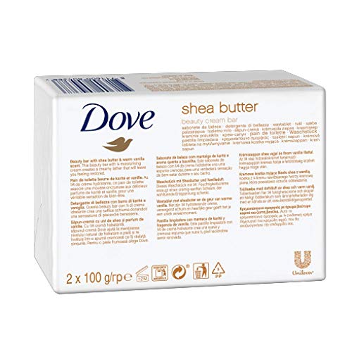 Dove Purely Pampering Shea Butter With Warm Vanilla Scent By Dove for Unisex - 2 X 3.5 Oz Bar Soap, 2count