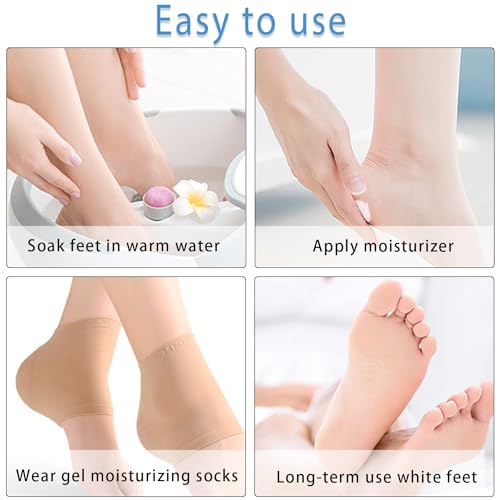 Moisturizing Heel Socks for Women - 2 Pairs, Overnight Hydration, Medium