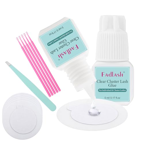 FADLASH Clear Cluster Lash Glue - Fast Drying Waterproof Eyelash Adhesive, 1 Pack