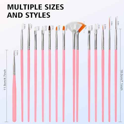 Nail Art Tools, Nail Holder for Painting Nails, 15 PCS Nail Art Brushes, 5 PCS Nail Dotting Tool, Nail Stand for Home DIY & Salon Nail Art Design