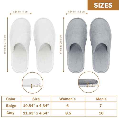 AQUEENLY 6 Pairs Disposable Slippers for Guests, Washable Spa Slippers House Slippers for Guests, Hotel Slipper Guest Slipper for Shoeless Home, Non Slip Indoor Slipper for Women Men