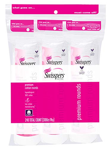 Swisspers Premium 100% Cotton Rounds, 240 Count