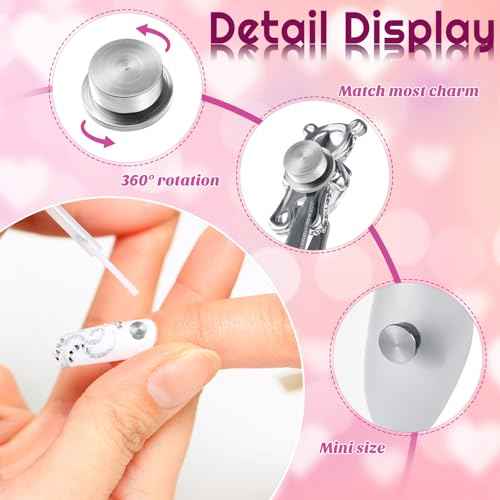 30 Pieces Spinning Nail Charms Nail Art Rotating Charm Bearing Art Tool Rings Jewelry Rotating Tools 3D for Women Girls Crafting Jewelry Accessories