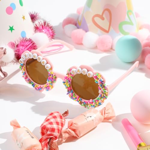 YOGFIT Round Flower Birthday Glasses for Kids