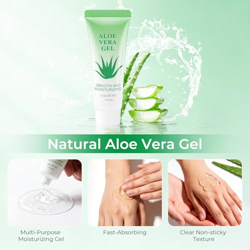 Travel Size Aloe Vera Gel - 30 Mini Packs for Hydration & Soothing