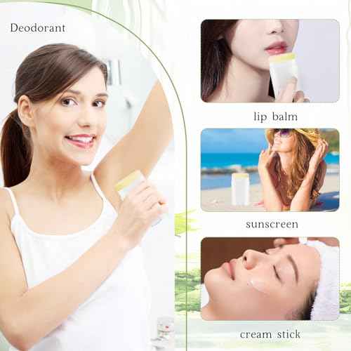 18 Pack 1.7oz Empty Deodorant Containers Top-Fill DIY Deodorant Tubes Refillable Plastic Cosmetic Containers For Deodorant Lip Balm Aromatherapy Etc.