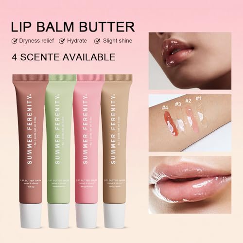 Summer Tinted Lip Butter Balm - Conditioning Lip Mask,Ultra-Hydrating,Instant Moisture, Shine,Hydration - Sheer-Tinted,Soothing Lip Care - Pink Sugar (0.5 Oz)
