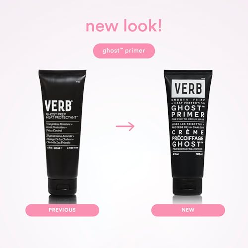 VERB Ghost Primer Heat Protectant - Infused with Morgina Oil - Frizz Control Heat Styling Cream - Vegan, No Parabens or Harmful Sulfates