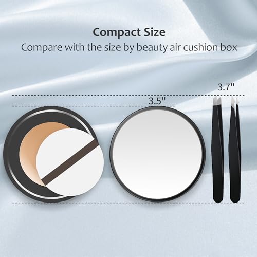 40X Magnifying Compact Mirror with Suction Cups & Tweezers - 3.5 Inch