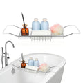 Expandable Stainless Steel Bathtub Caddy Tray with Non-Slip Grips