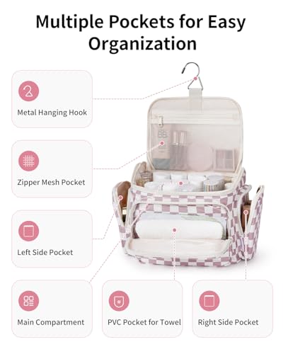 Narwey Hanging Travel Toiletry Bag for Women - Large Capacity Makeup Organizer