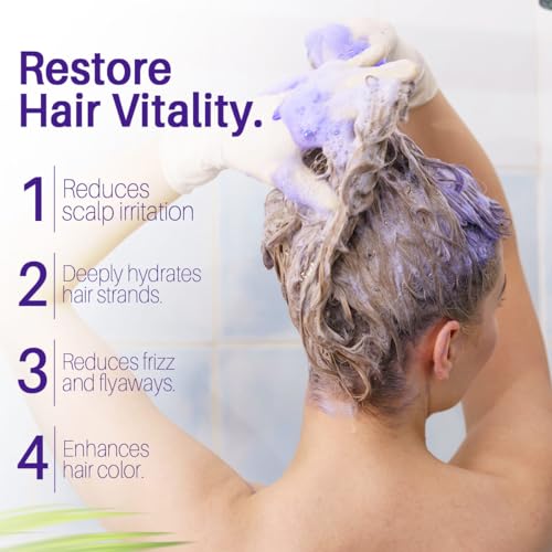 MYSTÉRE BEAUTÉ Purple Shampoo & Conditioner Set for Blonde & Gray Hair - Sulfate-Free 16 fl oz