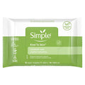 Simple Kind to Skin Facial Wipes Gentle and Effective Makeup Remover Cleansing Free from color and dye, artificial perfume and harsh chemicals 25 Wipes