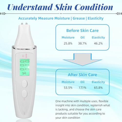 Skin Hydration Tester Pen with Smart Display & Oil Detection