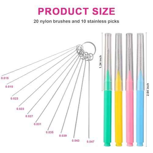 30 Pieces Tiny Brushes for Cleaning Shower Head, Shower Head Nozzle Cleaner Tool Unclogging Small Holes, Cleaning Brushes Picks for Home and Kitchen