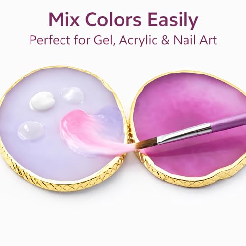 Resin Nail Art Palette with Gold Edge - Gel Polish Mixer