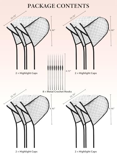 YOOVR 16-in-1 Hair Highlighting Kit with 8 Caps & Hooks