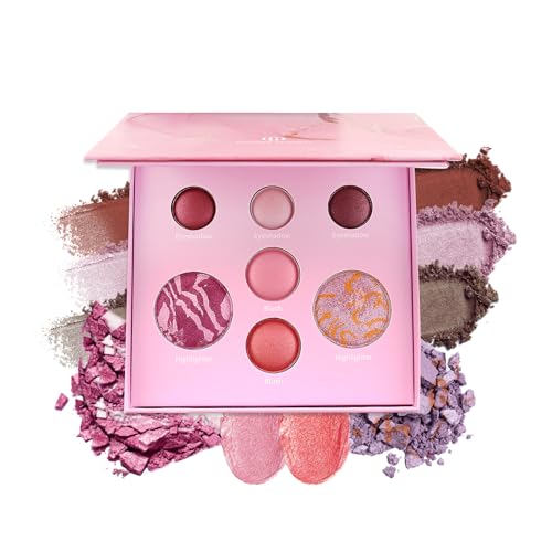Color Nymph Baked Face Palette B - Travel Makeup Kit with Blush, Highlighter & Eyeshadow