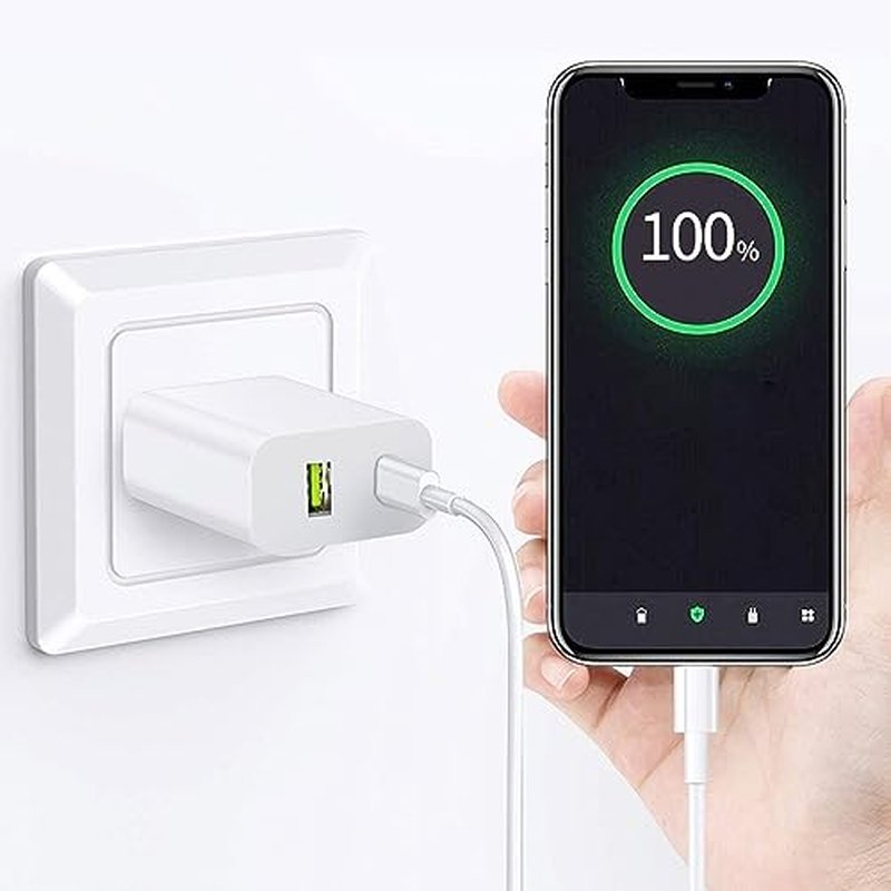2 Pack USB-C Dual Port Wall Charger 20W Fast Charging