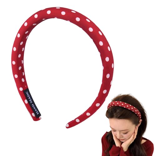 Vintage Red Polka Dot Headband for Women - Non-Slip Design