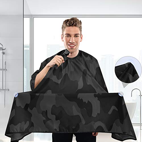 Waterproof Barber Cape Black Camouflage 65" x 55" Hair Cutting