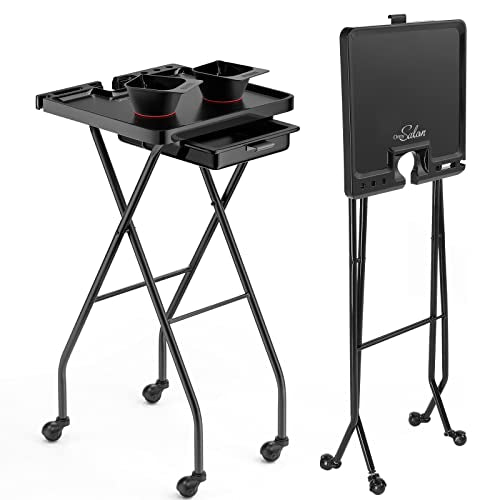 OmySalon Salon Trolley Cart with Wheels - Folding Storage Organizer