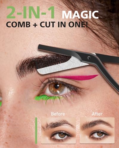 Baluca Eyebrow Scissors with Comb | Precision Stainless Steel Trimmer