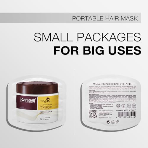 Karseell Collagen Hair Mask with Argan Oil - Deep Repair Treatment, 10ml x 24 Pack