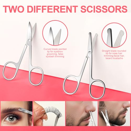 Fandamei 6-Piece Eyebrow Grooming Kit with Scissors, Tweezers & Razor