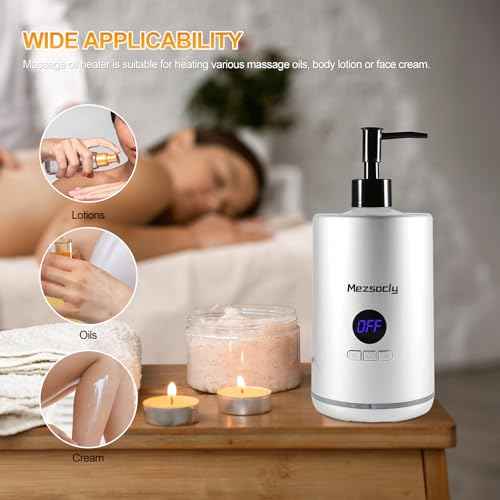Oil Warmer for Scented Oil£¬Massage Oil Warmer for Massage, Lotion Oil Warmer, Body Oils Heater for Spa, Salon and Barber Shops, with Two Oil Bottle Dispenser, Constant Temperature, Black