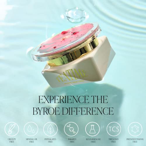 BYROE Rose Tea Eye Cream | Detoxifying Eye Treatment to Visibly Plump and Treat Dark Circles | Tighten and Fill Fine Lines with Damask Rose Flower Water and Vegan Collagen | 20ML