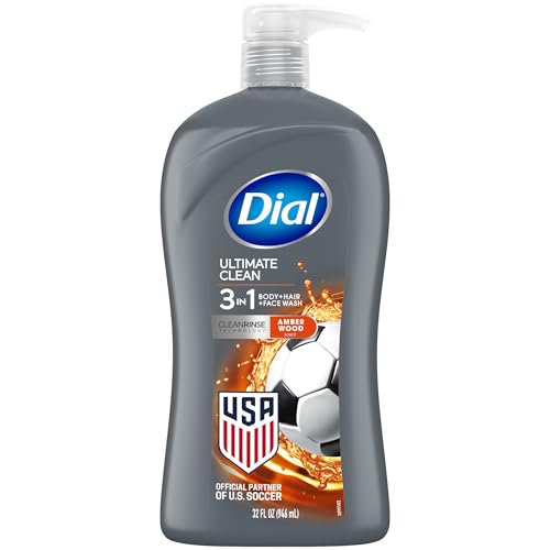 Dial Men 3-in-1 Body, Hair & Face Wash, 32 fl oz