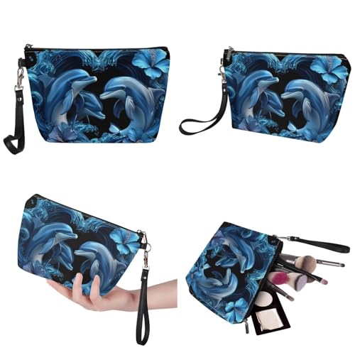 GIFTPUZZ Women Top Handle Bags Handbags with Zipper Leather Wallet Cash Card Phone Holder and Makeup Bag Set 3pcs