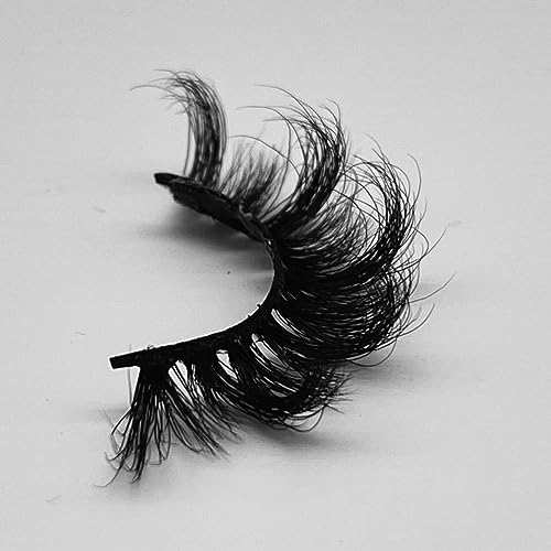 Fluffy Mink Lashes Strip with Russsian Volume, D Curl False Eyelashes Natural Look Effect, Cruelty-Free 18 mm for Women Makeup 1 Pair