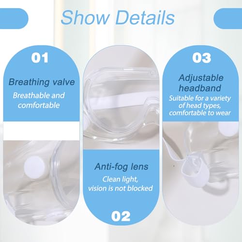 Eyelash Shower Goggles Protector - 2 Pack Adjustable