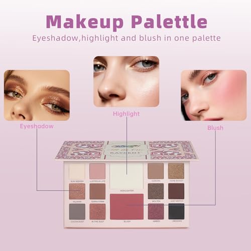 KAVCENT Teen Makeup Kit with 14-Color Palette & Brushes