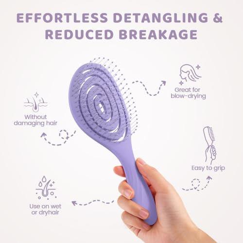 SHINLEA Detangling Hair Brush for All Hair Types - Purple