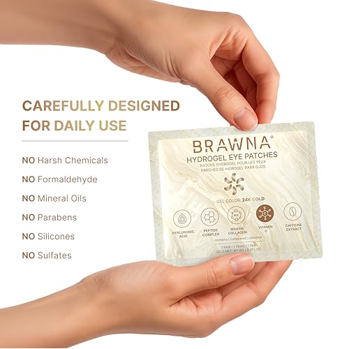 BRAWNA Hydrogel Under Eye Patches - Vitamin C & Caffeine, 24 Pairs