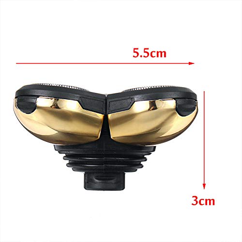 5 Head Shaver Replacement, Shaver Replacement Heads, Easy Install Electric Razor Replacement, Beard Cutter Replacement Blade (Free Size, Gold)