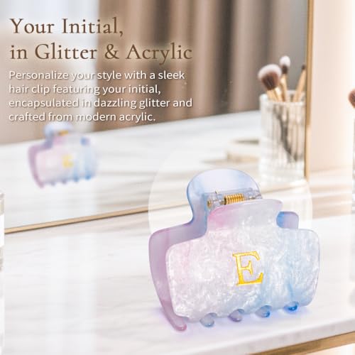 Personalized Initial Hair Claw Clips for Women & Teens