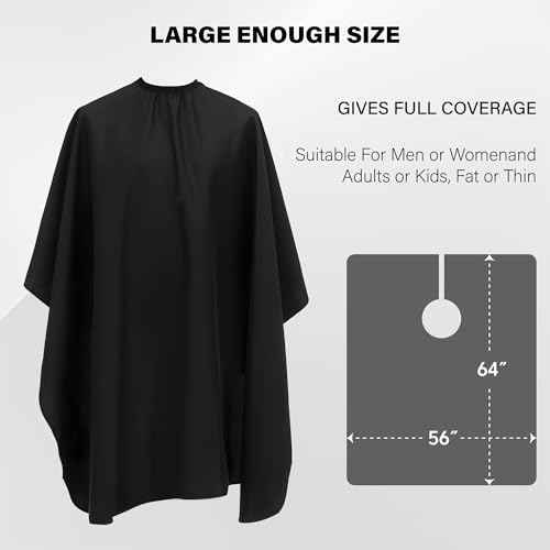 64" x 56" Waterproof Barber Cape for Men ? Adjustable Neck Salon Cape ? Professional Haircut Supplies