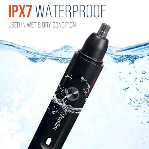 7AM2M Personal Care Electric Nose and Ear Hair Trimmer ? Rechargeable, 9000 RPM High-Speed Precision Cutting, Detachable Washable Blade, Portable Design Black