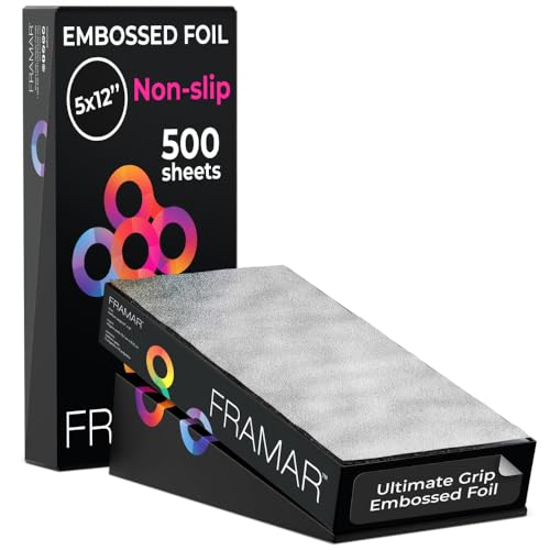 FRAMAR 5x12 Silver Embossed Hair Foils for Highlighting
