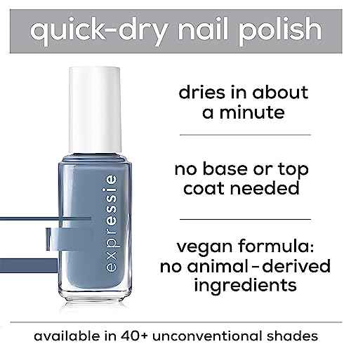 essie Expressie FX Quick-Dry Vegan Nail Polish, Red Glow Top Coat, Ethereal Glow, 0.33 fl oz