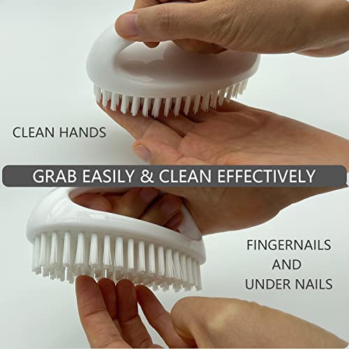 Heavy Duty Nail Brush for Cleaning Fingernails - Stiff Nylon Bristles