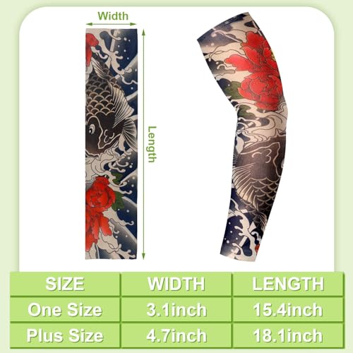 Geyoga Tattoo Sleeves - 12 Pack Fake Arm Sleeves UV Protection